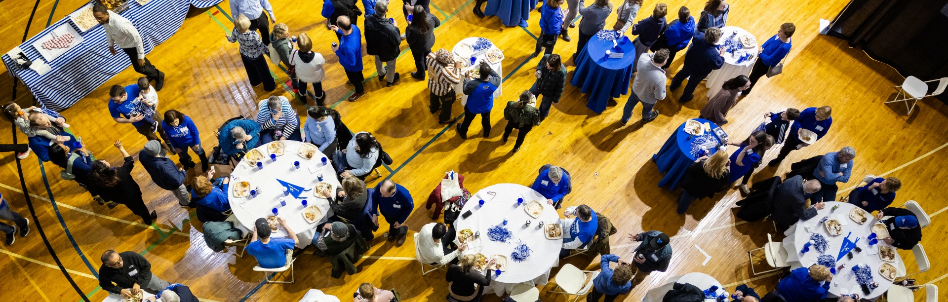 Staff, faculty, and their families connected to the Health Sciences programs gathered for a UB Bulls Women’s Basketball game and reception in Alumni Arena in February 2026.